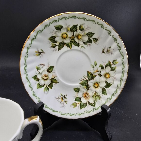 Vintage Duchess Queens Rosina Eclectic White Rose China Floral Tea Set JJ4096 - Picture 4 of 5